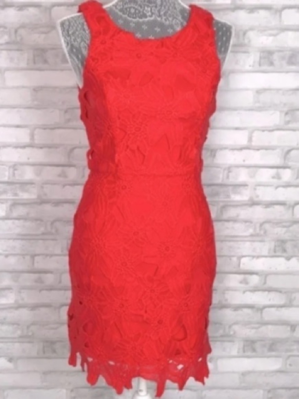 Red Lace Sheath Dress - Brand